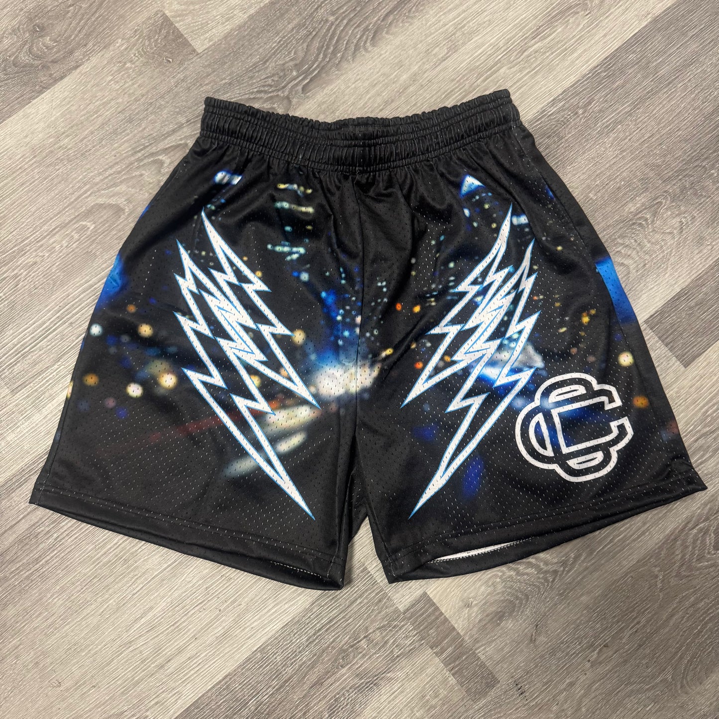 Corrupted Creative City Lights Mesh Shorts