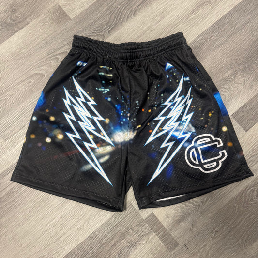 Corrupted Creative City Lights Mesh Shorts