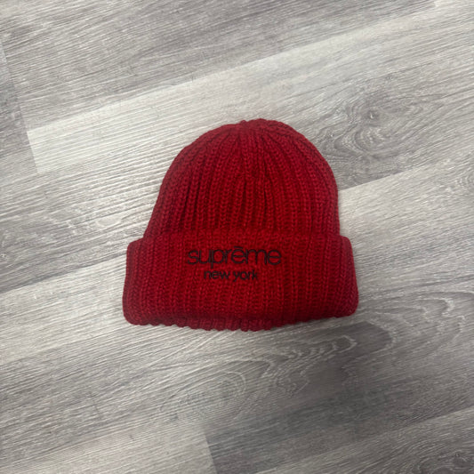 Supreme Chunky Ribbed Beanie (Red)