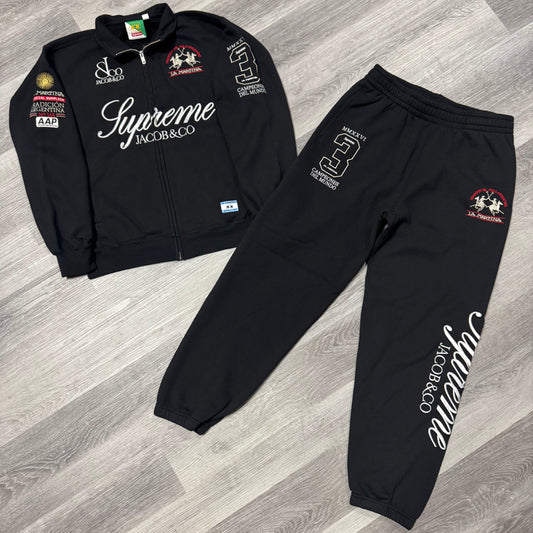 Supreme X La Martina X Jacob & Co Zip Up Sweatsuit (Black)
