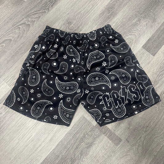 Crispy NYC Paisley Logo Mesh Shorts (Black)