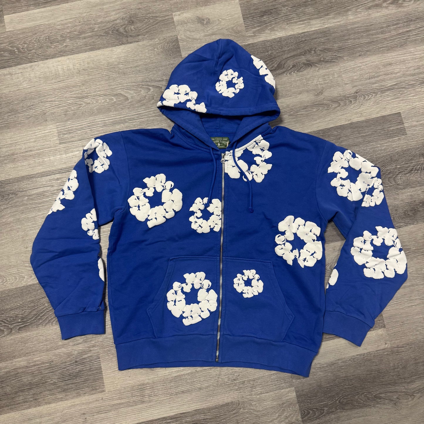 Denim Tears Cotton Wreath Zip Up Hoodie (Blue)