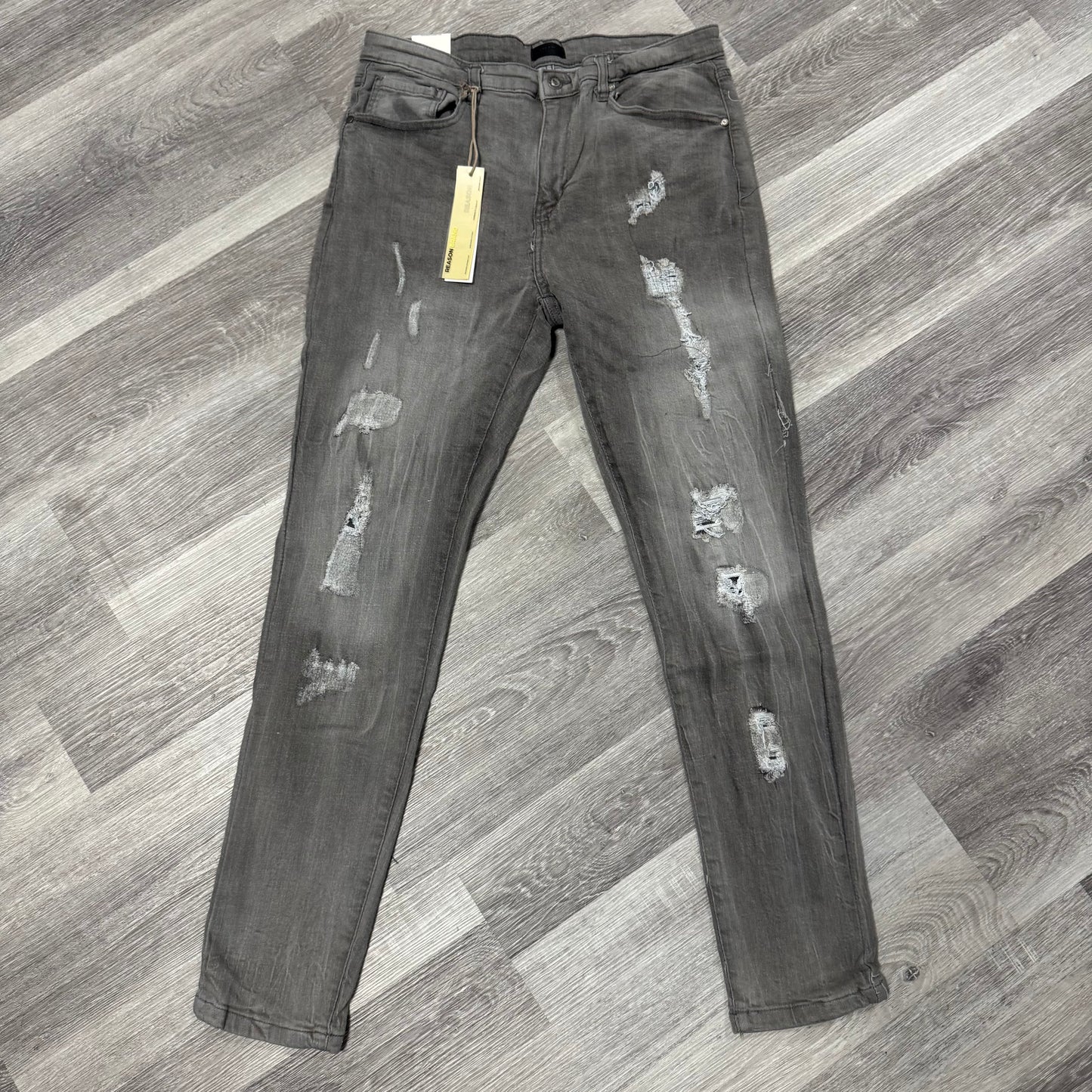 Reason Brand Grey Washed Denim Jeans