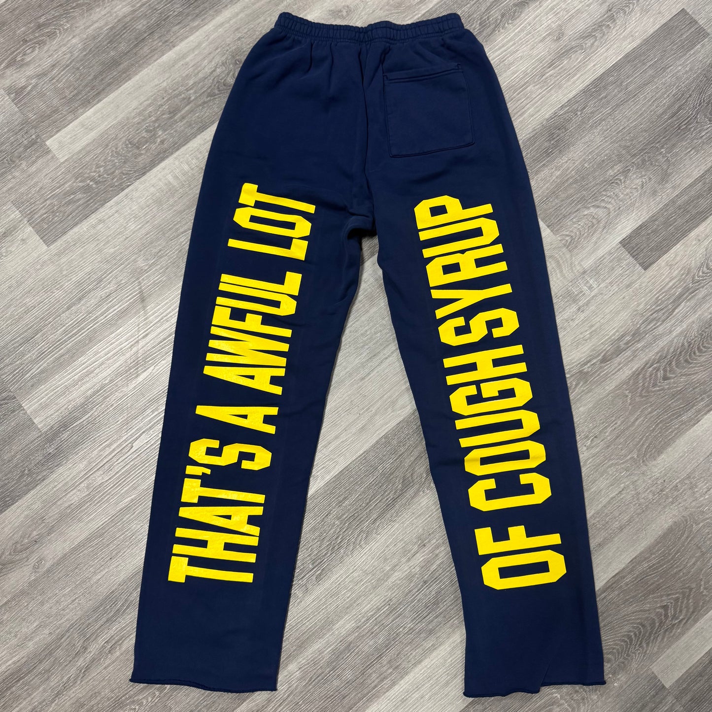 Thats a Awful Lot Of Cough Syrup Sweatpants (Navy/Yellow)