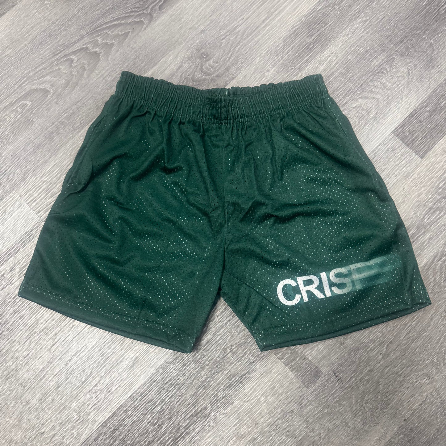 Crispy NYC Blurred Logo Mesh Shorts (Green)