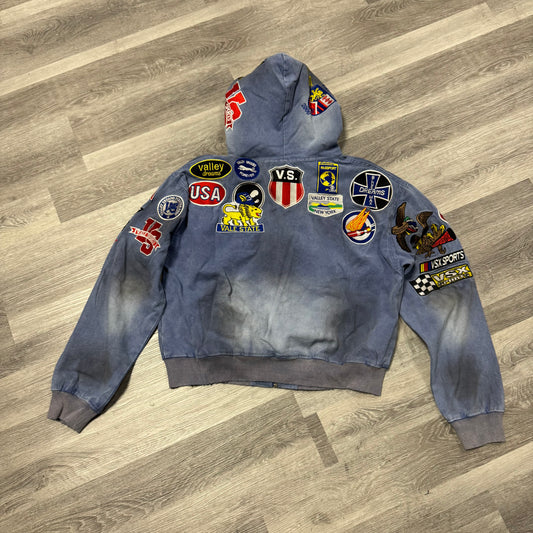 Valley Passport Denim Zip Up Hoodie