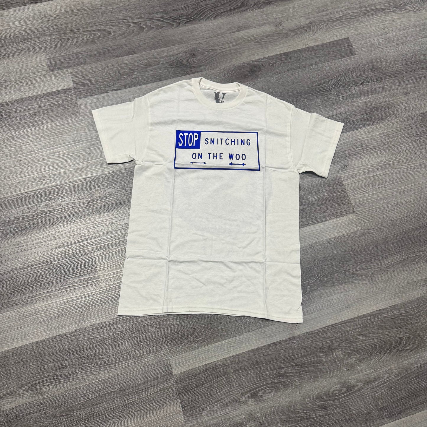 Vlone x Pop Smoke Stop Snitching Tee (Blue)