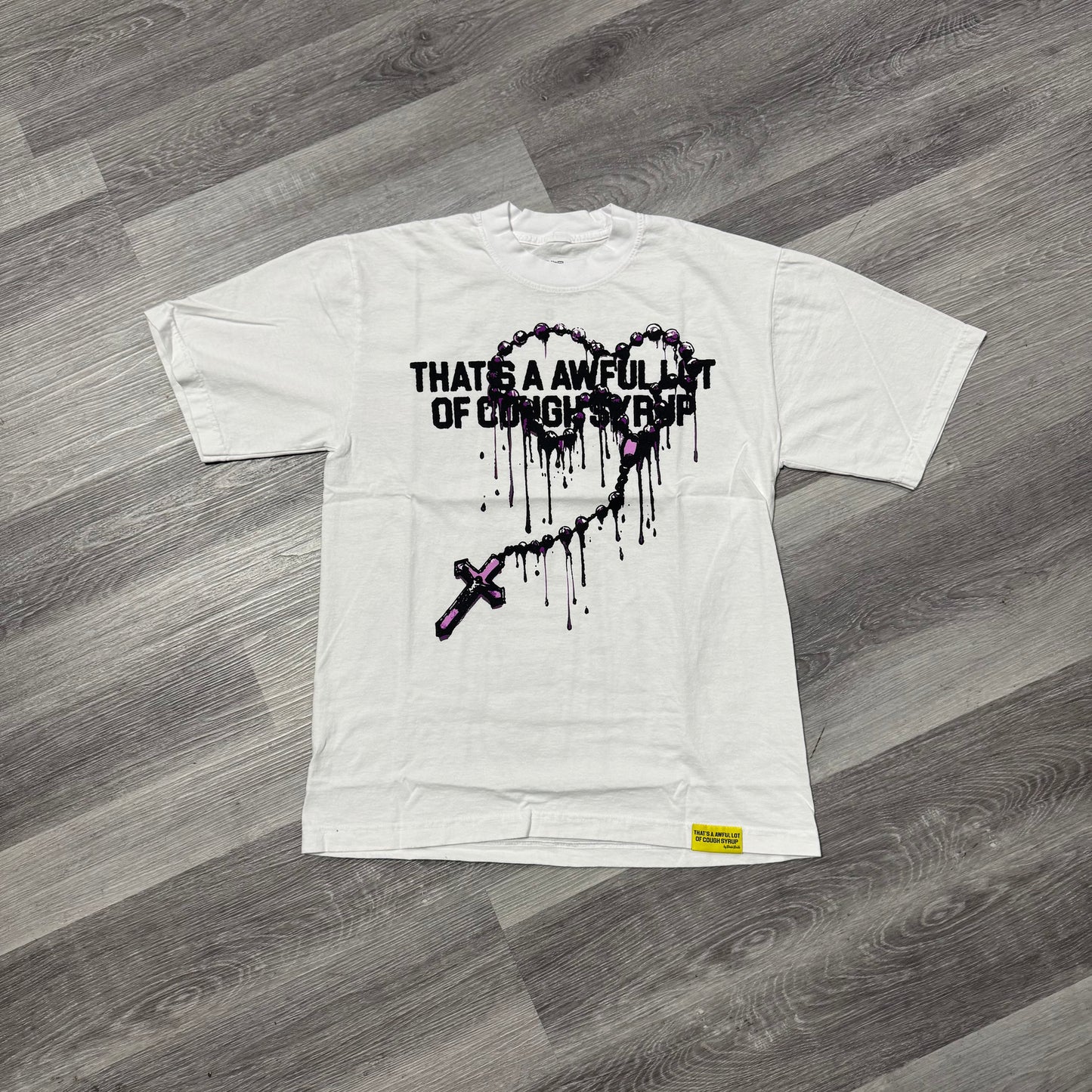 Thats a Awful Lot of Cough Syrup Mother Mary Rosary Tee