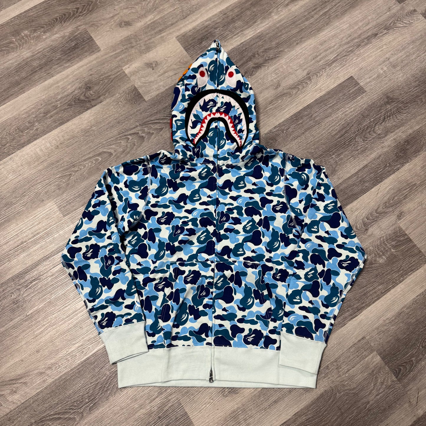 Bape Shark Face Full Zip-Up Hoodie (Blue)
