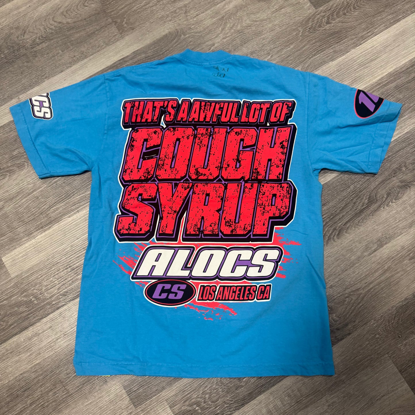 Thats a Awful Lot Of Cough Syrup Moto Tee (Blue)