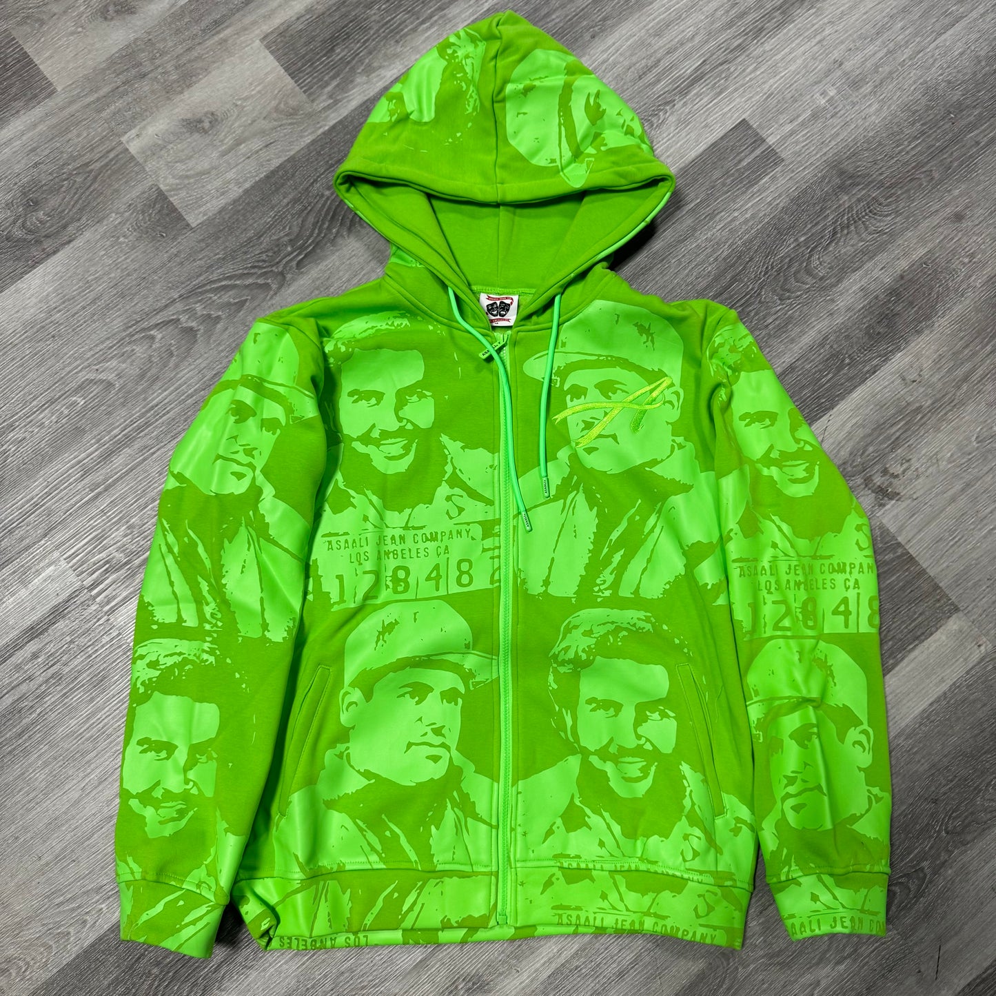 Asaali Cartel Zip Up Hoodie (Slime Green)