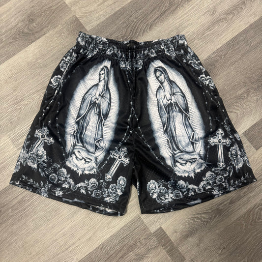 Corrupted Creative Lady Of Guadalupe Mesh shorts