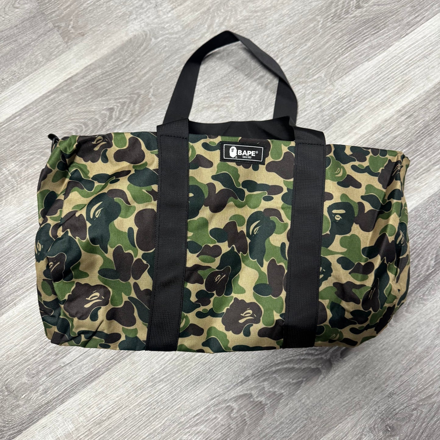 Bape Camo Green Duffle Bag