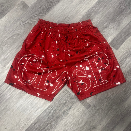 Crispy NYC Maroon Cement Mesh Shorts
