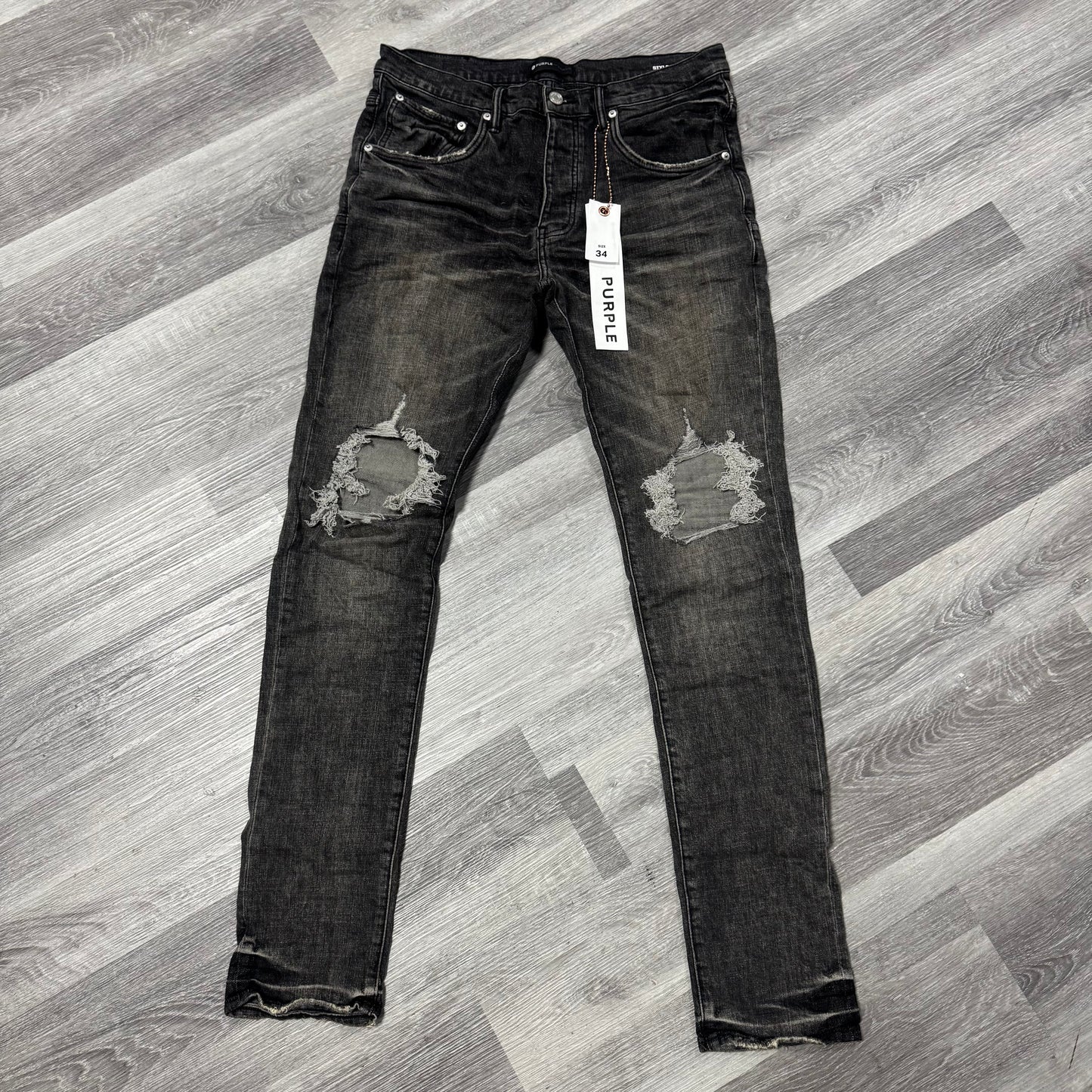 Purple Brand Grey Dirty Blowout Denim Jeans