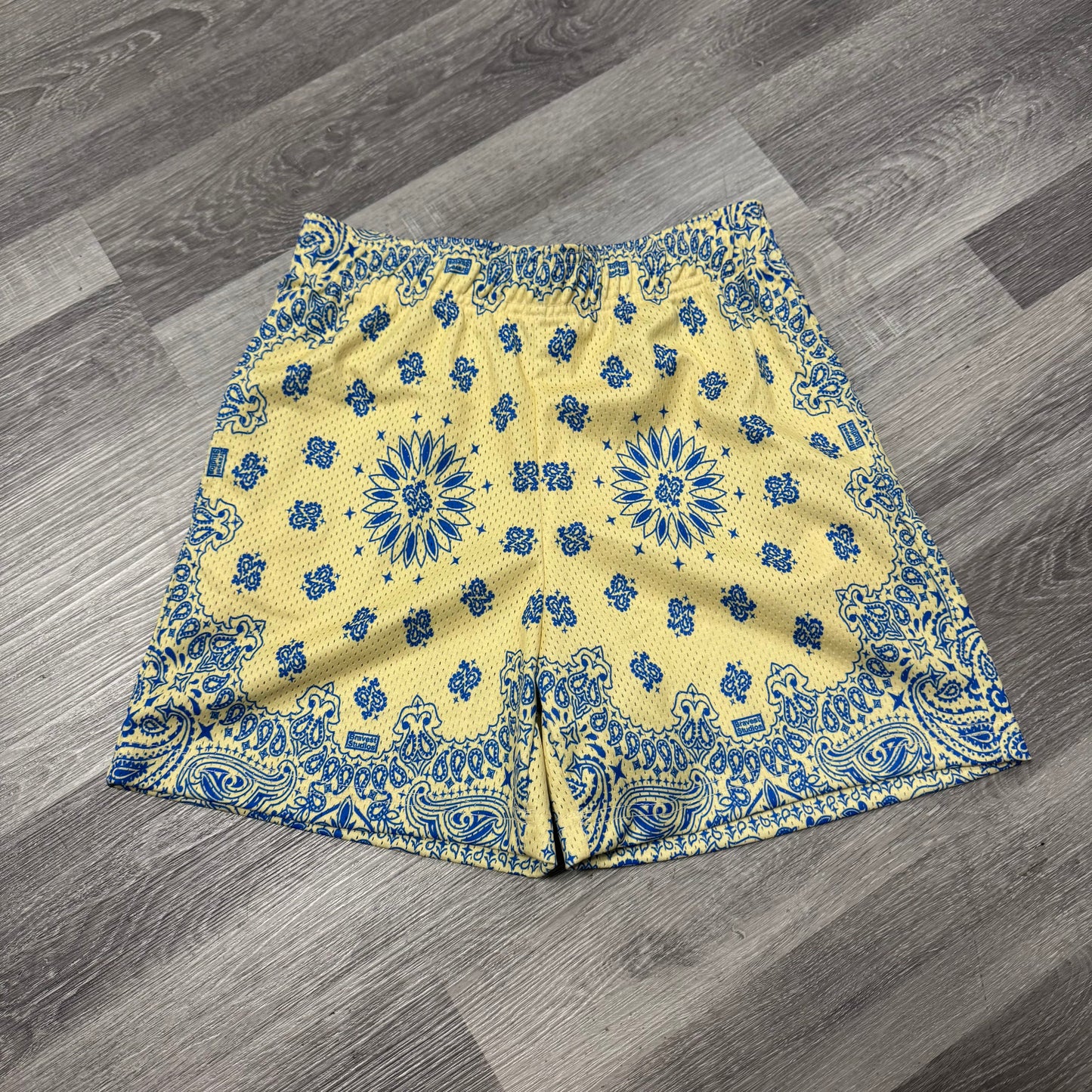 Bravest Studios Mesh Shorts (Cream/Blue Paisley)