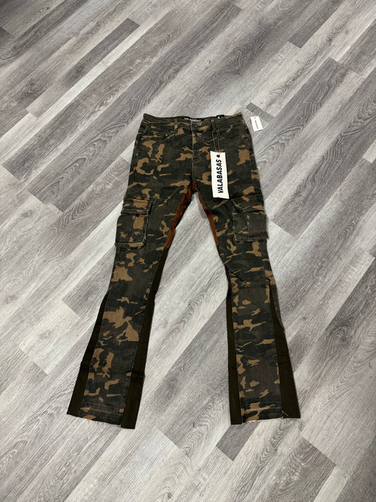 Valabasas Camo Cargo Flare Denim Jeans