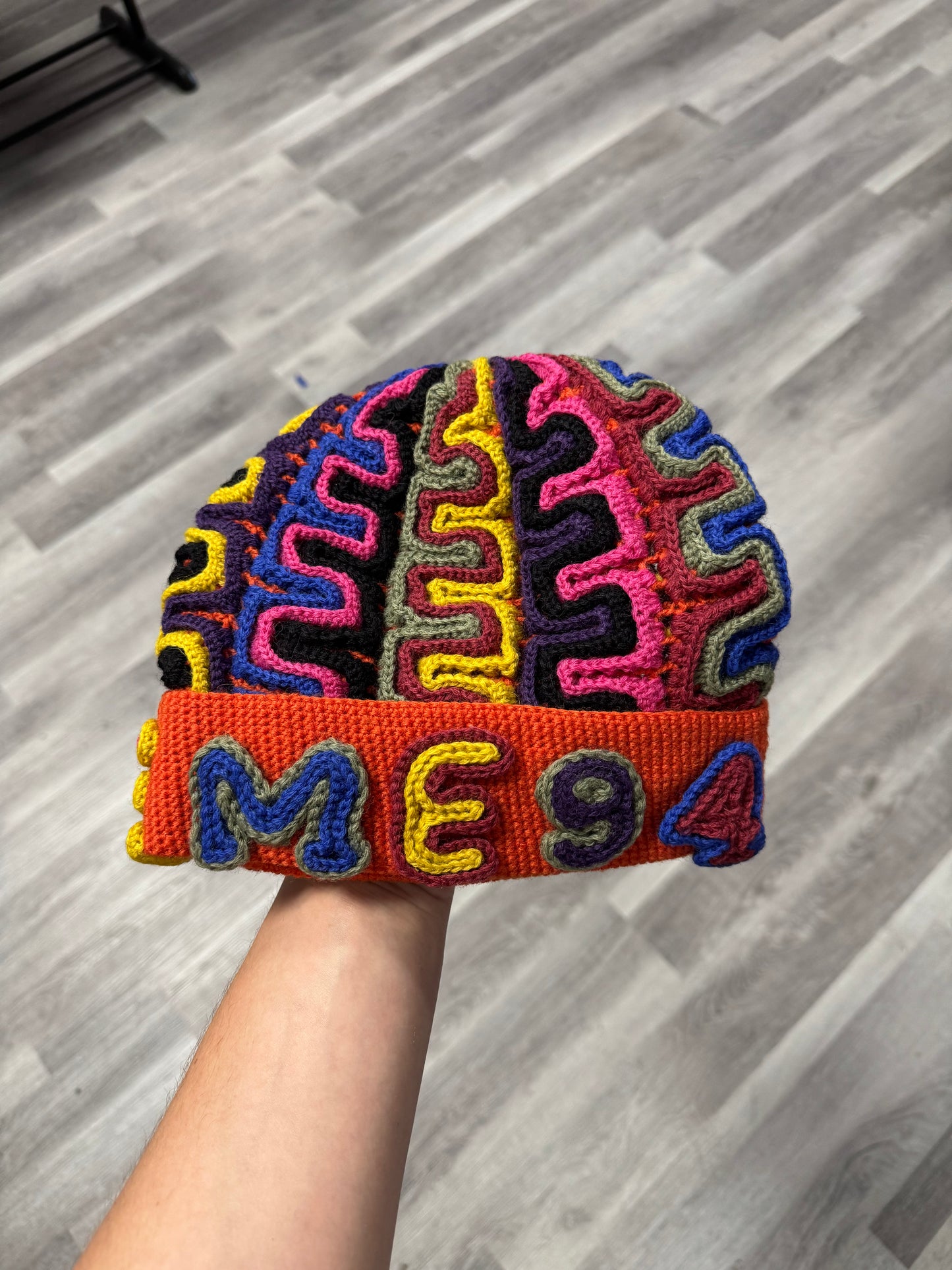 Supreme Yarn Applique Beanie (Dark Orange)