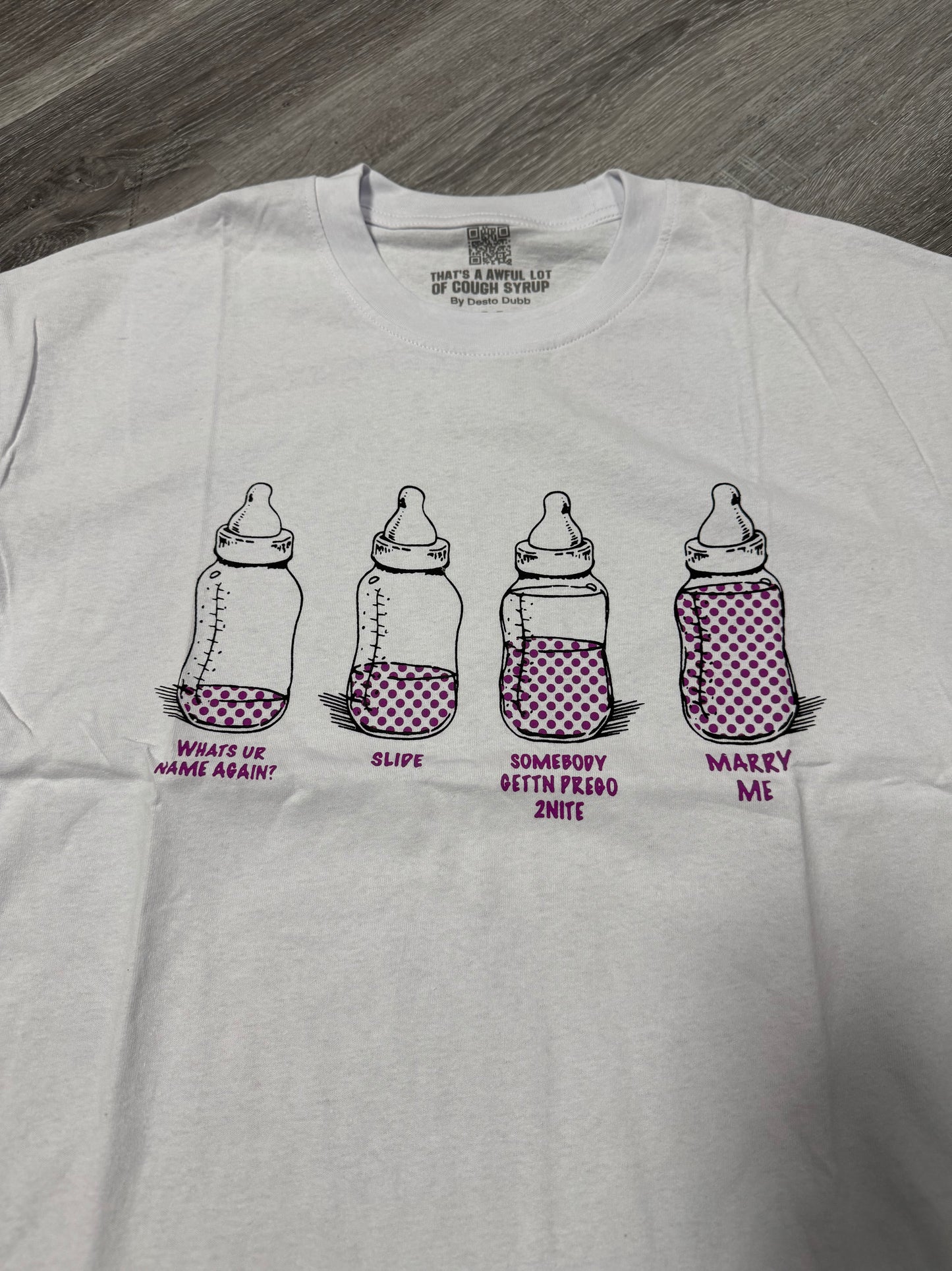 Thats a Awful Lot of Cough Syrup Baby Bottle Tee (White)