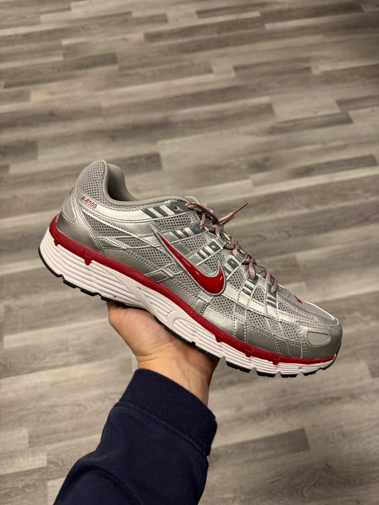 Nike P-6000 Metallic Silver Gym Red / Brand New