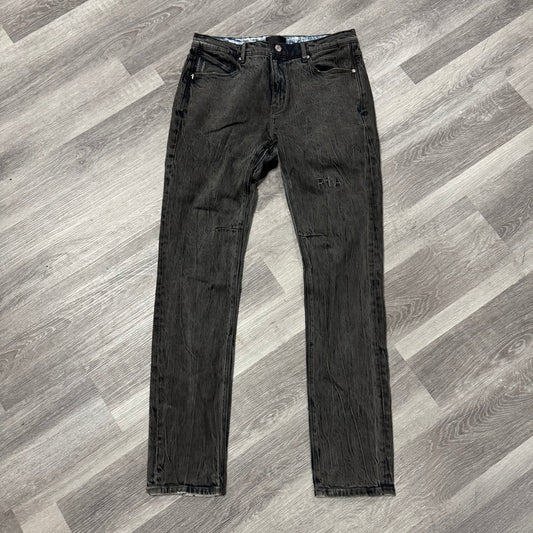 RTA Grey Coated Denim Jeans