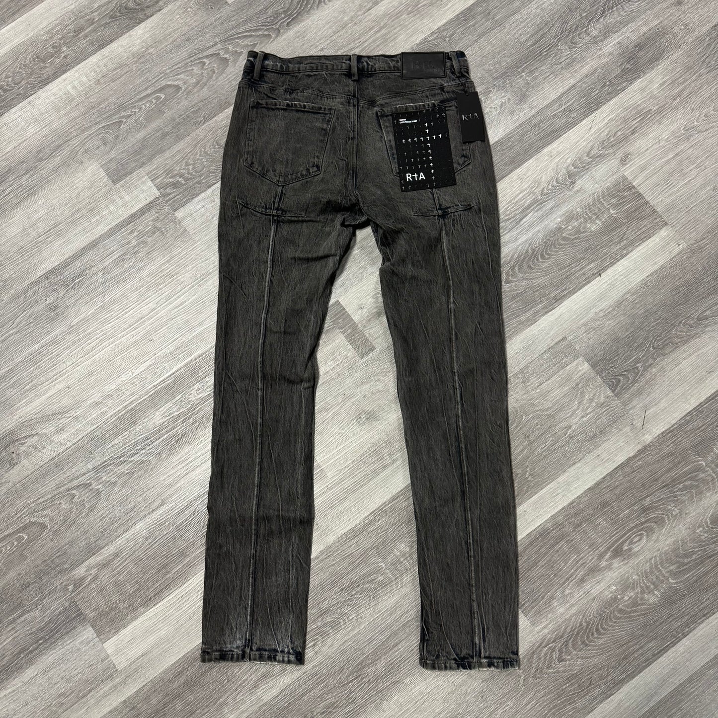 RTA Grey Coated Denim Jeans