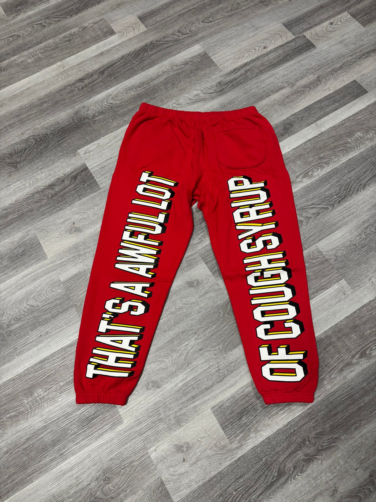 Thats a Awful Lot of Cough Syrup Cartoon Classic Sweatpants (Red)