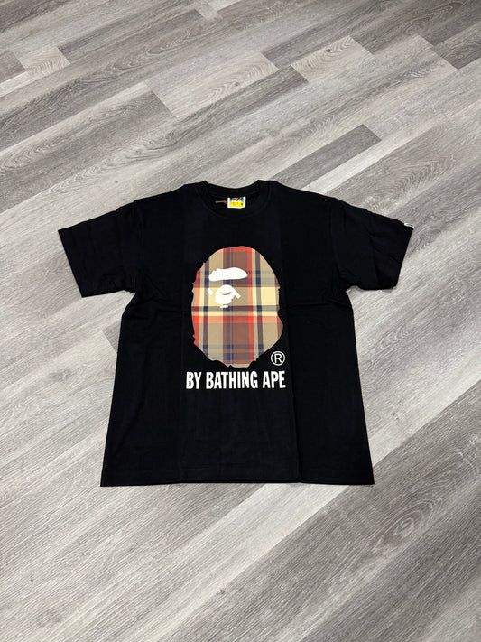 Bape Big Head Plaid Tee (Black)