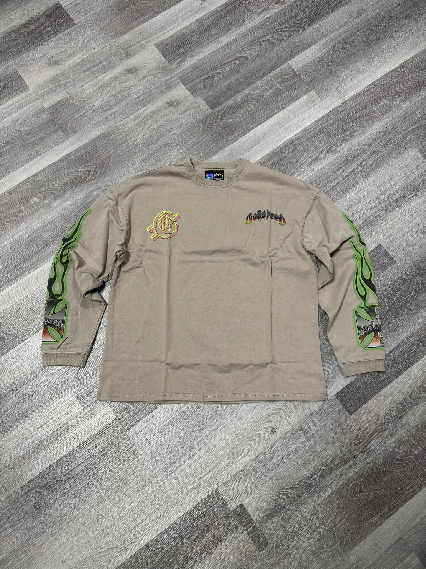 Godspeed Biker Nation Longsleeve Tee (Stone Grey)