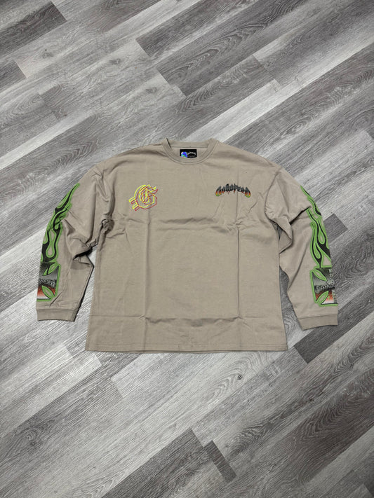 Godspeed Biker Nation Longsleeve Tee (Stone Grey)
