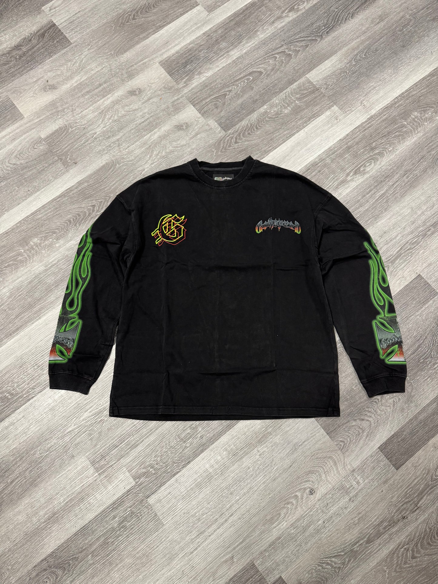 Godspeed Biker Nation Longsleeve Tee (Black Wash)