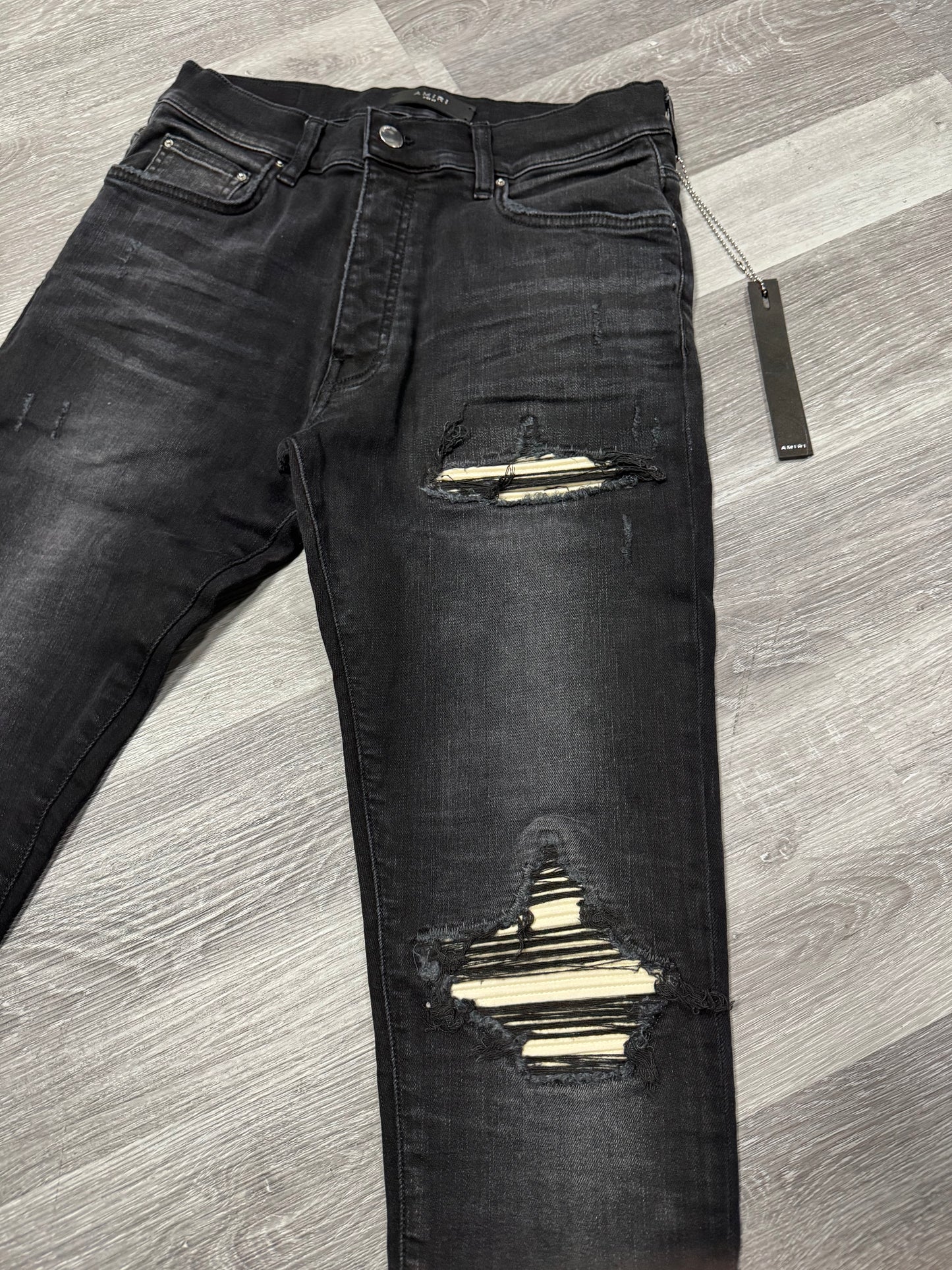 Amiri MX1 White Denim Jeans