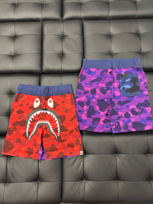 Bape Crazy Camo Sweat Shorts (Red)