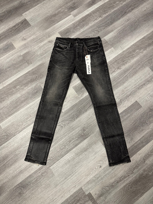 Purple Brand Black Crackle Coated Denim Jeans