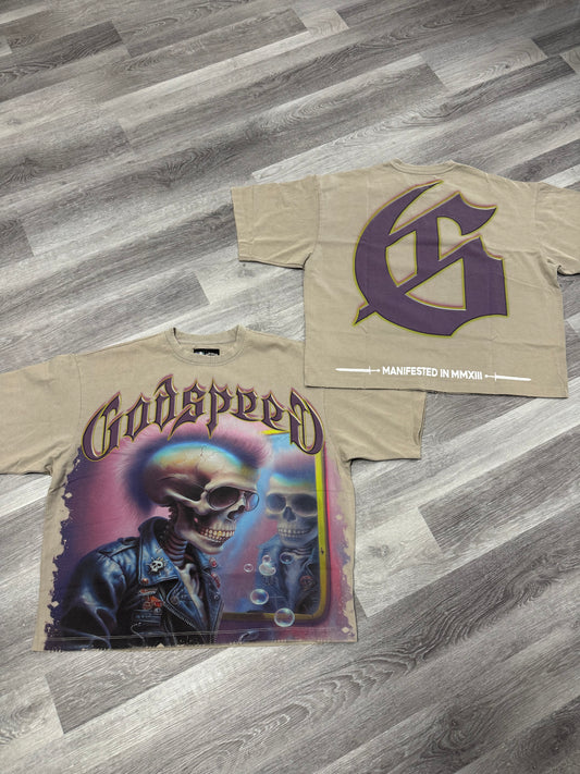 Godspeed Man in the Mirror Tee (Stone Grey)