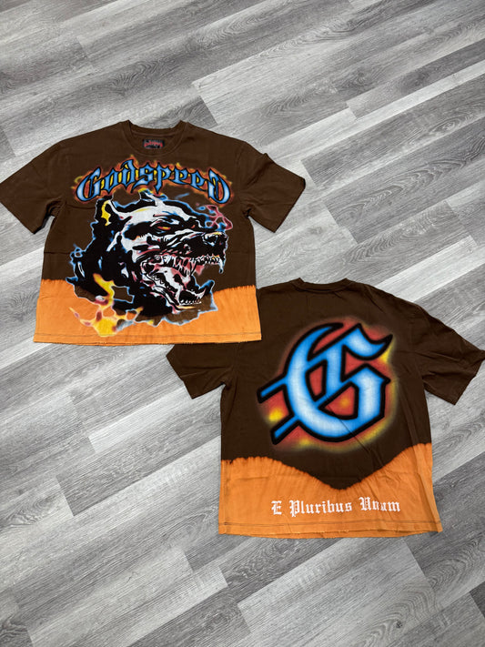Godspeed Off the Leash Tee (Brown Bleach Wash)
