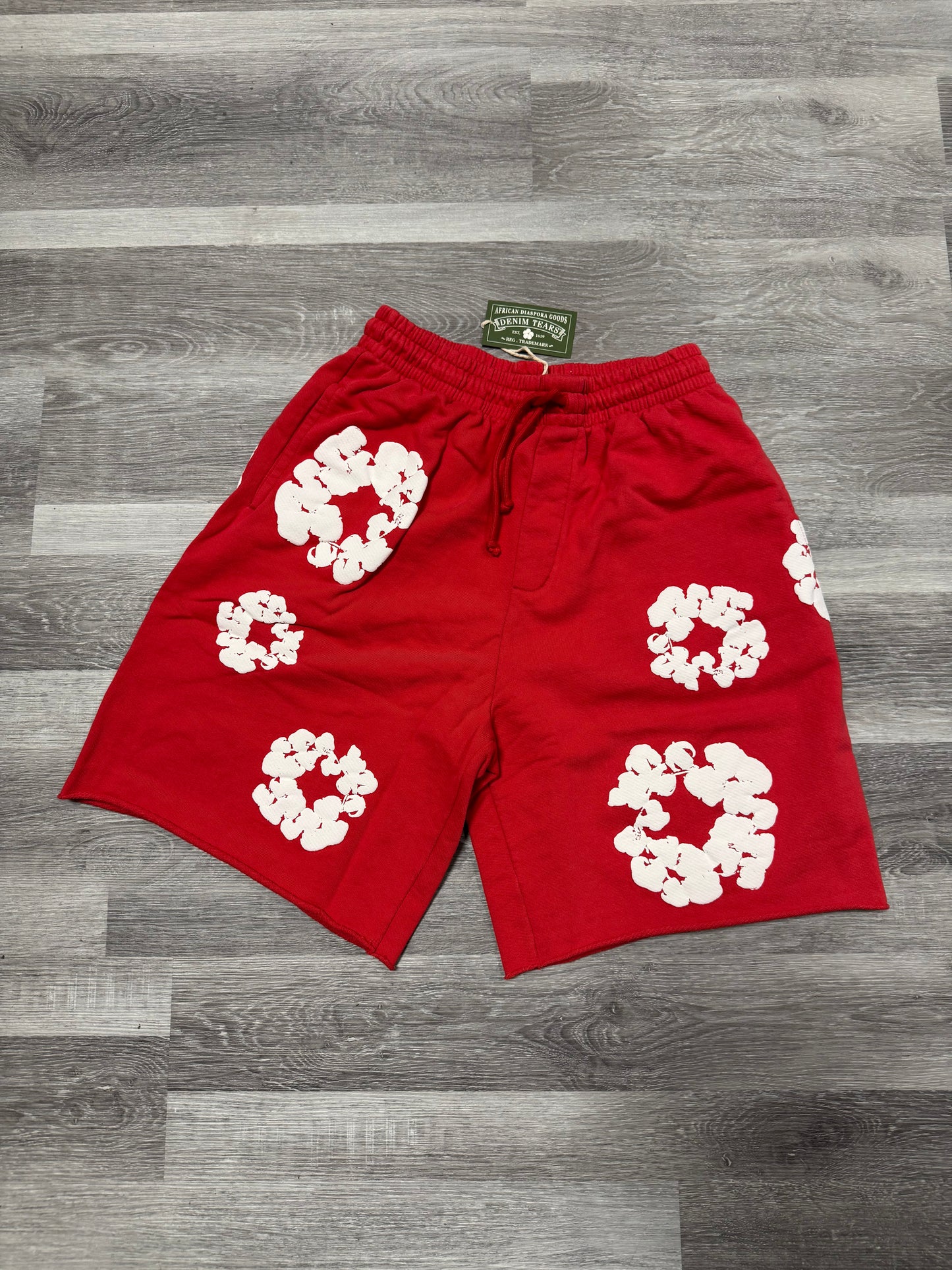Denim Tears Cotton Wreath Shorts (Red)