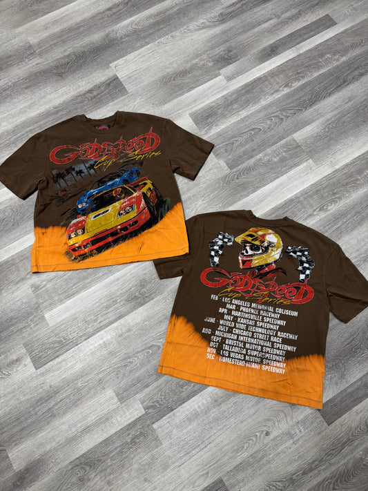 Godspeed For The Win Tee (Brown Bleach Wash)