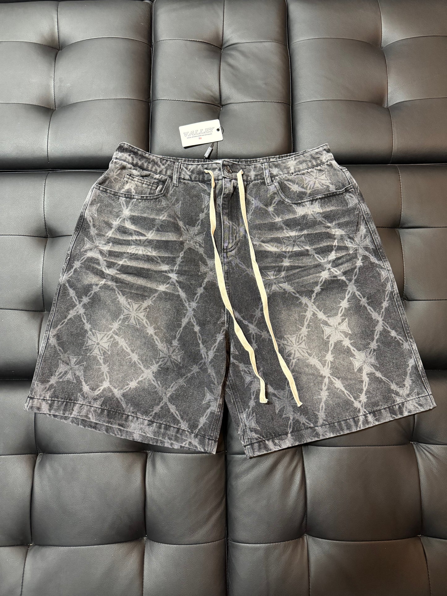 Valley Black Ironwork Denim Shorts