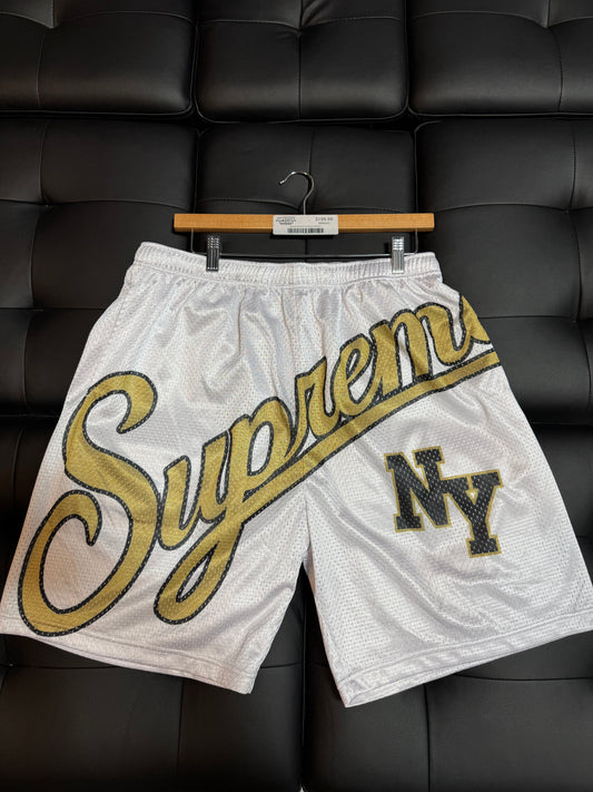 Supreme Big Script Shorts (White)