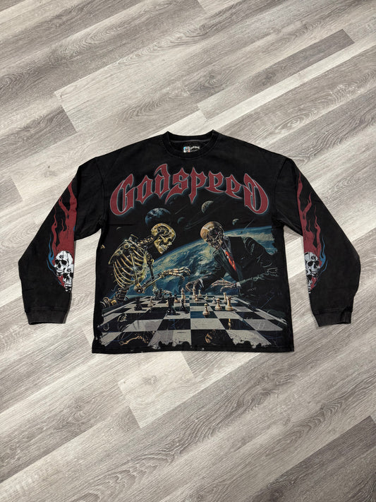 Godspeed Checkmate Longsleeve Tee (Black Wash)