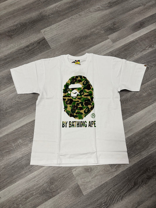 Bape Big Head Green Camo Tee (White)