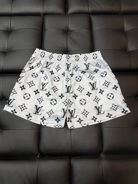 Summer Mesh Shorts (White/Black LV)