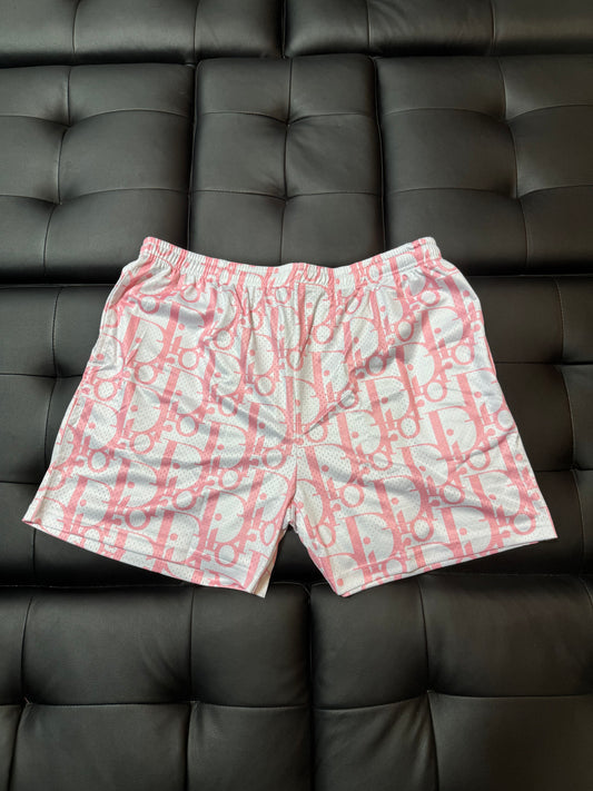 Summer Mesh Shorts (White/Pink)