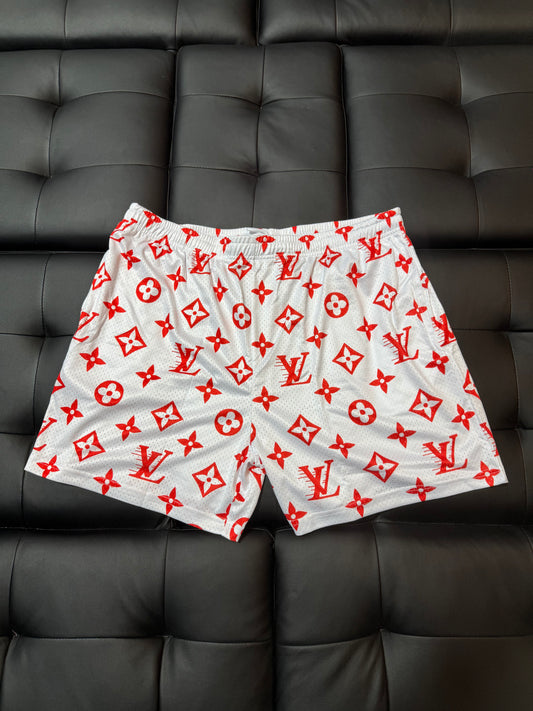Summer Mesh Shorts (White/Red LV)