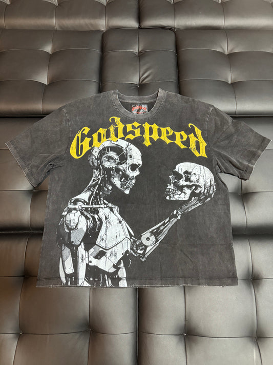 Godspeed Mankind vs AI Tee (Black/Yellow)