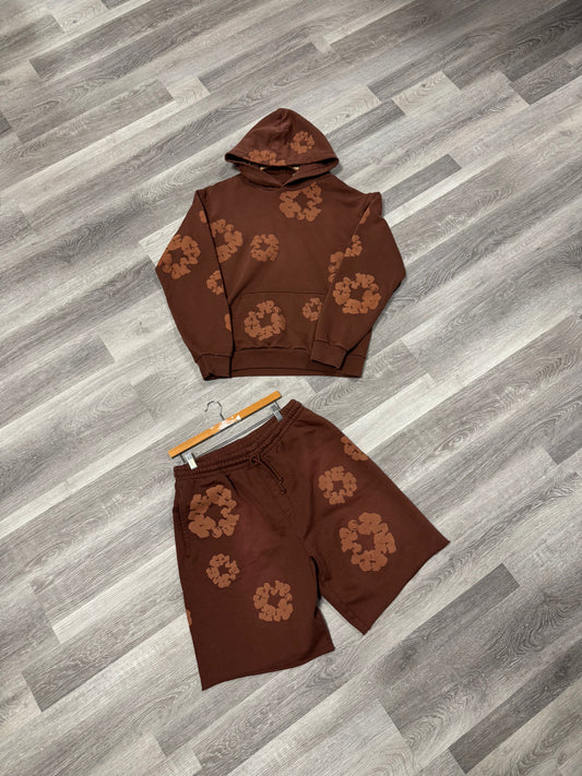 Denim Tears Mono Cotton Wreath Sweatsuit (Brown)