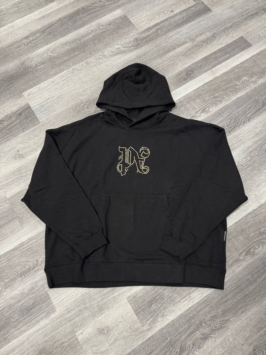 Palm Angels Black Monogram Rhinestone Statement Hoodie