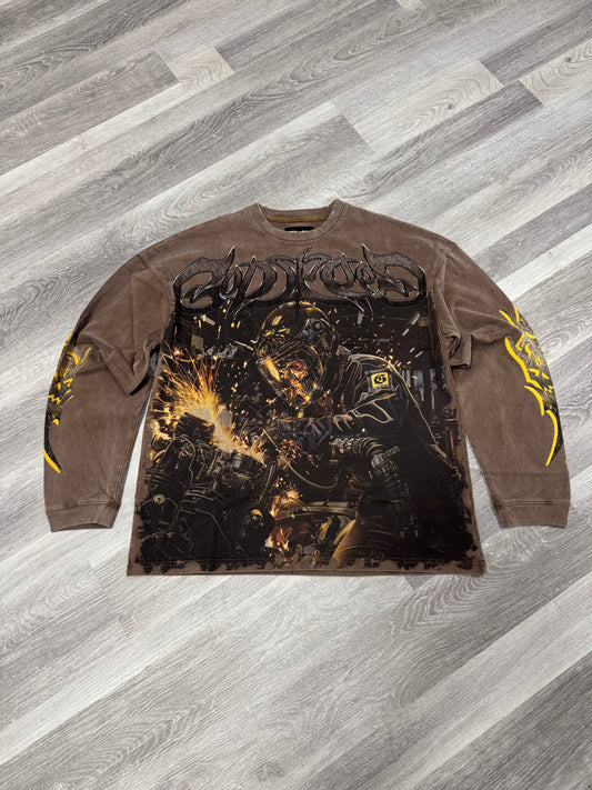 Godspeed Steel Sharpens Steel Longsleeve Tee (Brown)