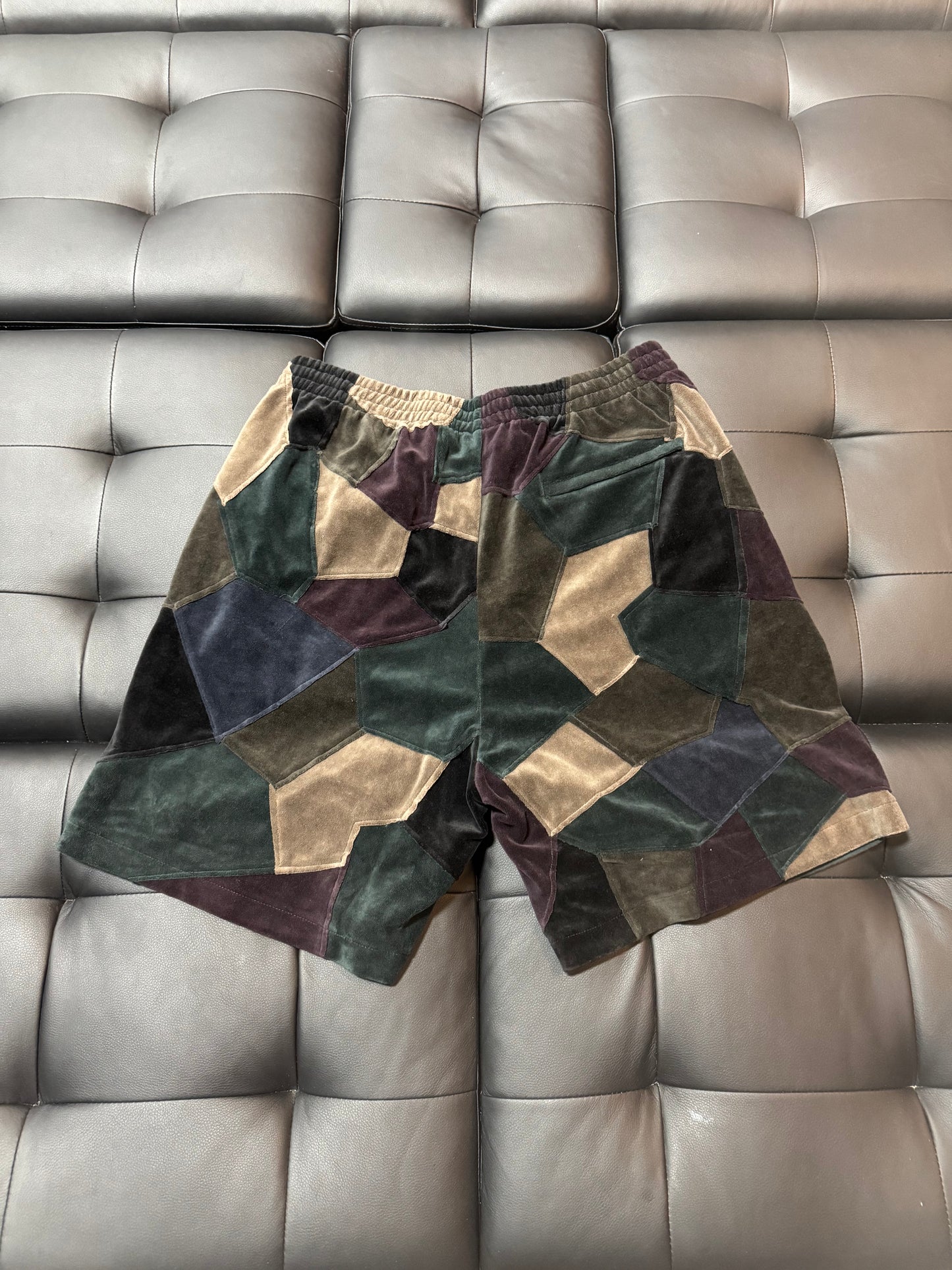 Supreme Velour Patchwork Shorts (Camo)